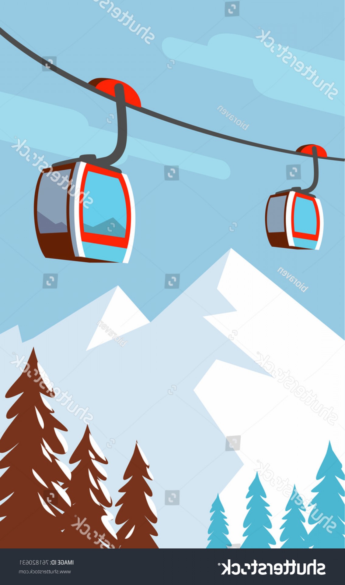 1134x1920 Winter Mountains Cable Car Ski Lift Cqrecords