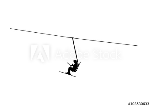 500x354 Ski Lift Silhouette