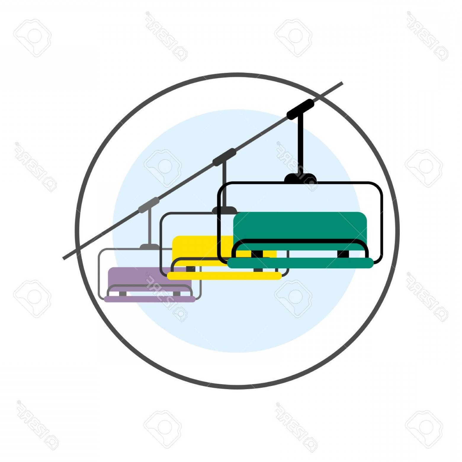 1560x1560 Photostock Vector Ski Lift Vector Icon Colored Line Illustration