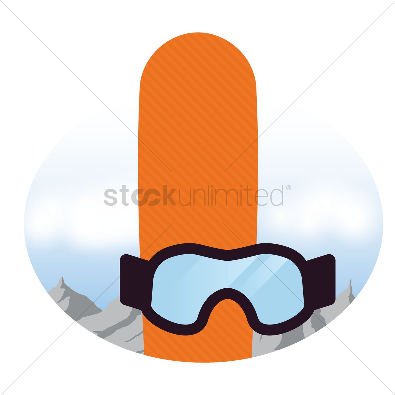 1300x1300 Snowboard And Ski Mask Vector Image