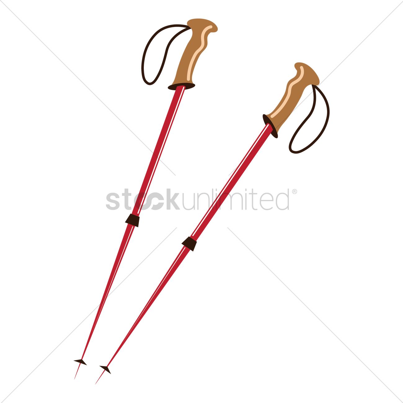 A Pair Of Ski Poles Vector Image 1300x1300 A Pair Of Ski Poles Vector Image