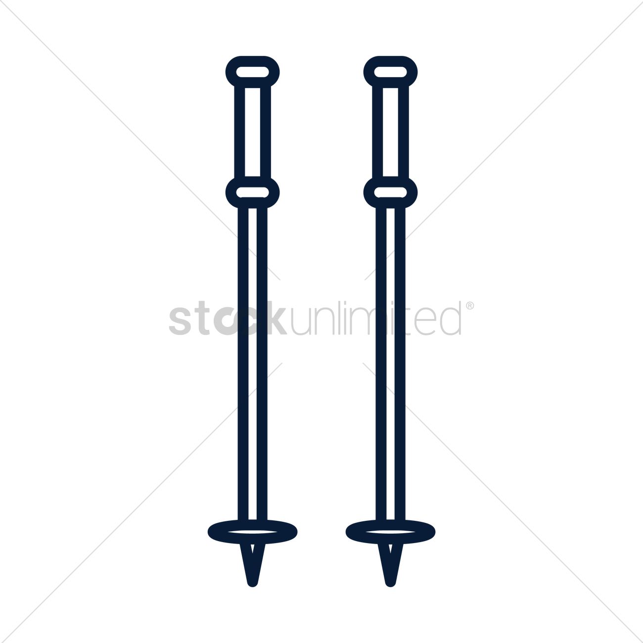 Ski Poles Vector Image 1300x1300 Ski Poles Vector Image