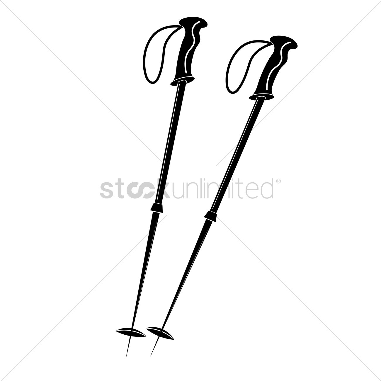 Ski Poles Vector Image 1300x1300 Ski Poles Vector Image
