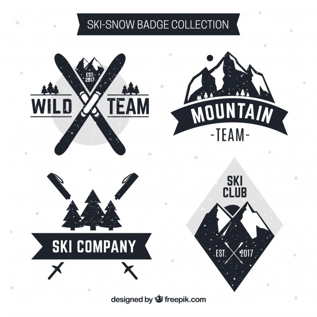 626x626 Ski Badge Collection Vector Free Download