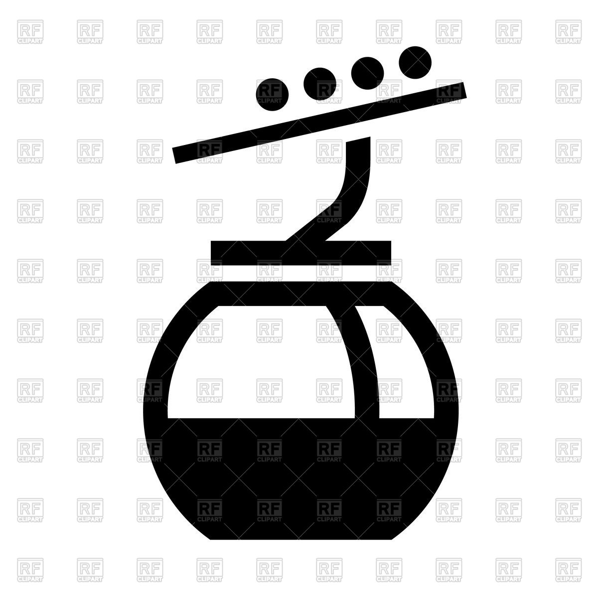 1200x1200 Ski Lift Black Icon Vector Image Of Transportation