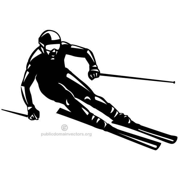 600x600 Skier Silhouette Vector Image Cameo Silhouette Ideas