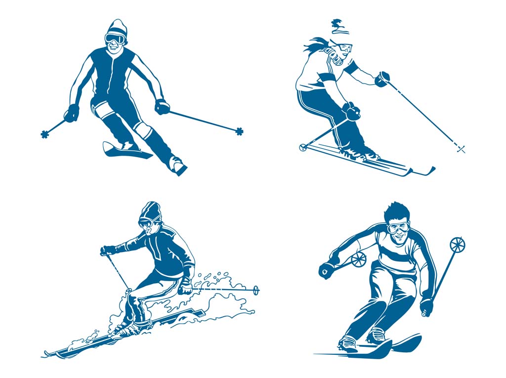1024x765 Skiers Vector Vector Art Graphics