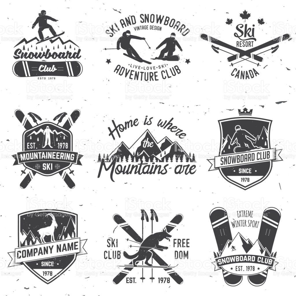 1024x1024 Ski And Snowboard Club Emblem Vector Illustration Concept