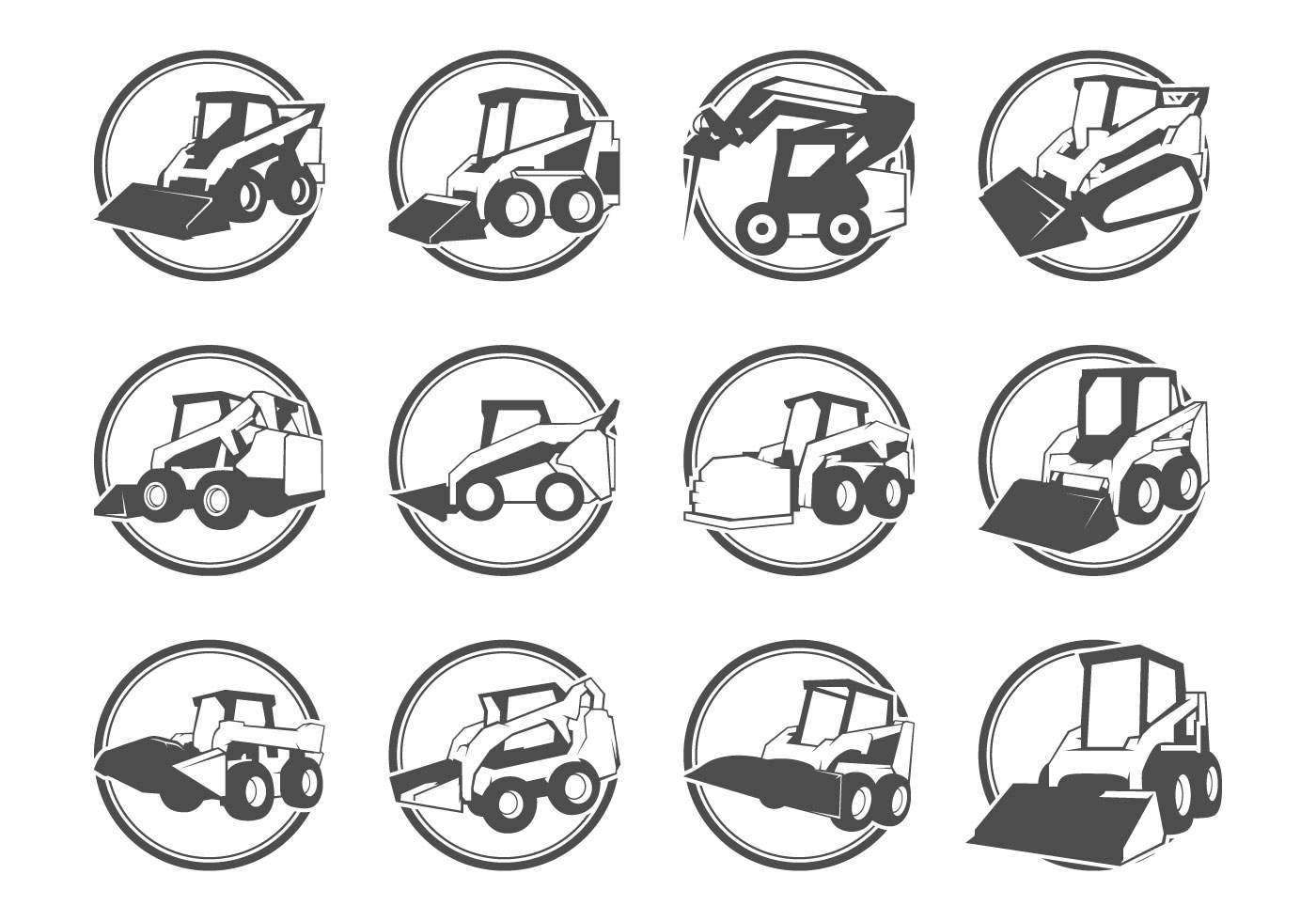 1400x980 Skid Loader Free Vector Art