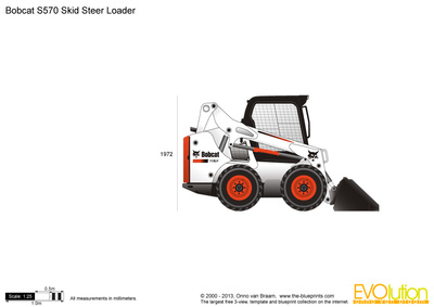 400x283 Bobcat Skid Steer Loader Vector Drawing