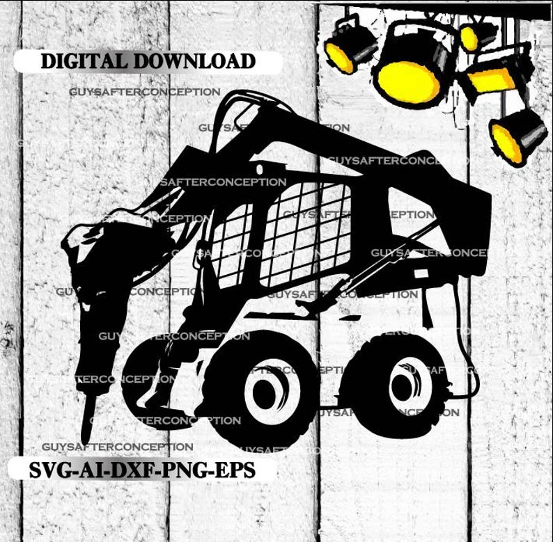 794x779 Skid Steer With Jack Hammer Vector Images Digital Etsy