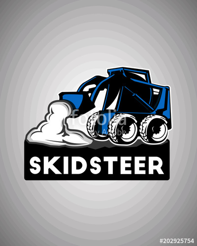 400x500 Skid Steer Ilustration Logo Design Template Stock Image