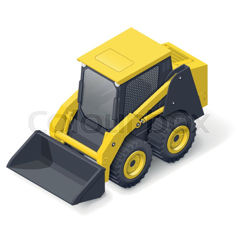 800x800 Skid Steer Mini Loader Detailed Stock Vector Colourbox