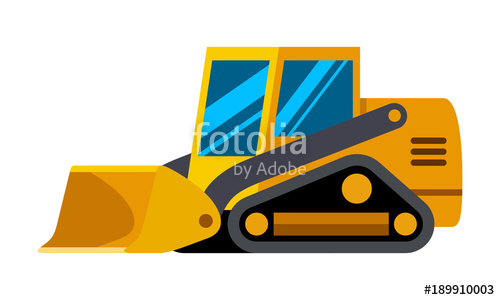 500x300 Tracked Skid Steer Loader Minimalistic Icon Isolated Construction