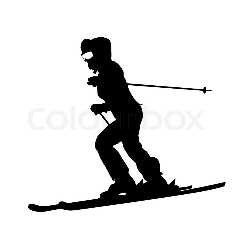 800x800 Mountain Skier Speeding Down Slope Stock Vector Colourbox