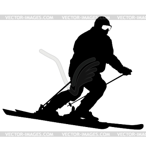 300x300 Mountain Skier Speeding Down Slope Sport Silhouette