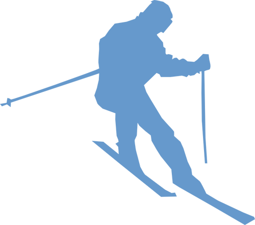 500x441 Silhouette Vector Drawing Of Ski Racer
