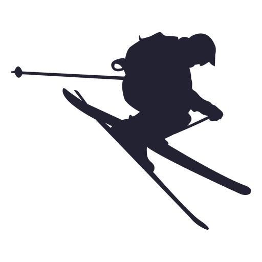 512x512 Ski Sliding In Jump Silhouette