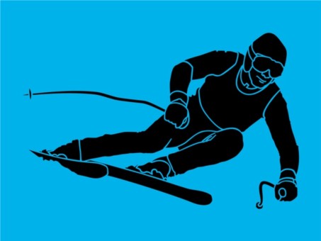 453x340 Skiing Silhouette Vector Graphic Free Download