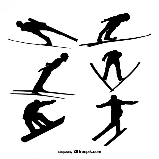 626x626 Skiing Silhouettes Vector Free Download