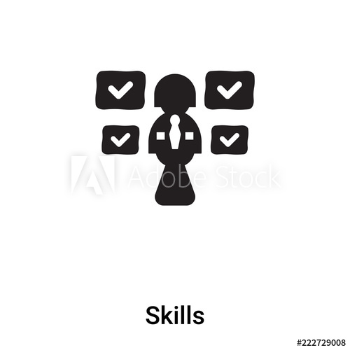 500x500 Skills Icon Vector Isolated On White Background, Logo Concept