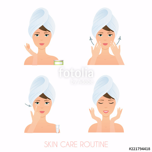 500x500 Face Care Routine Girl Care Her Face Steps How To Apply Facial