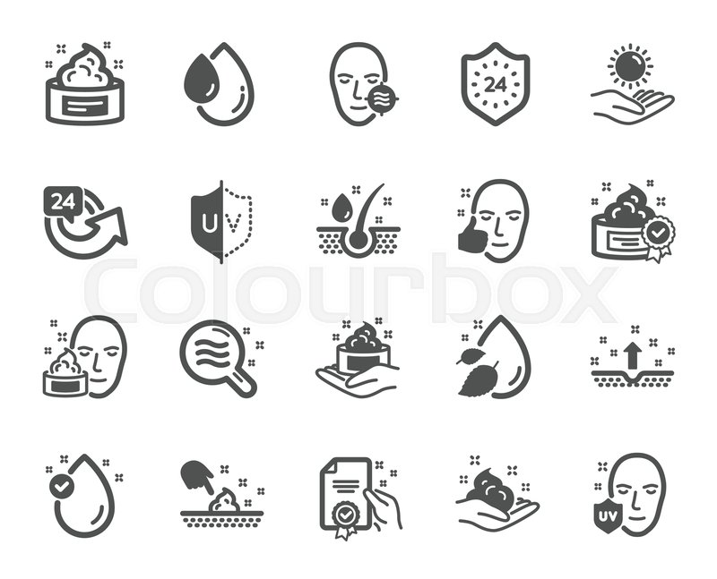 800x647 Skin Care Cosmetic Icons Cream, Serum Stock Vector Colourbox