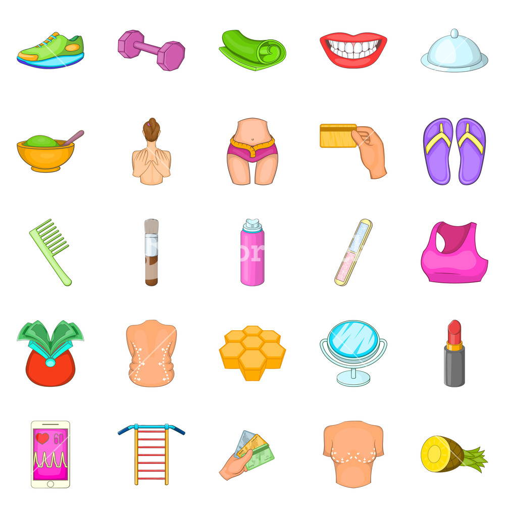 1000x1000 Skin Care Icons Set Cartoon Set Of Skin Care Vector Icons