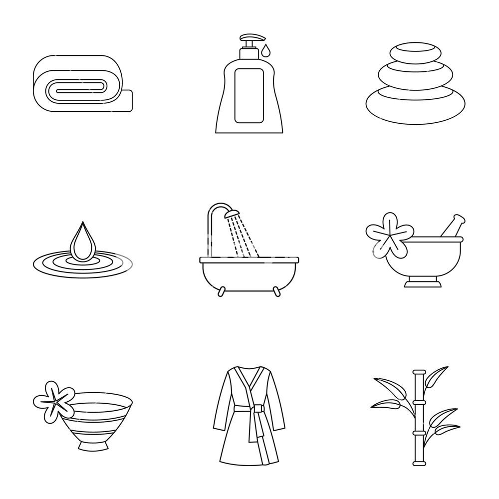 1000x1000 Skin Care Icons Set Outline Illustration Of Skin Care Vector