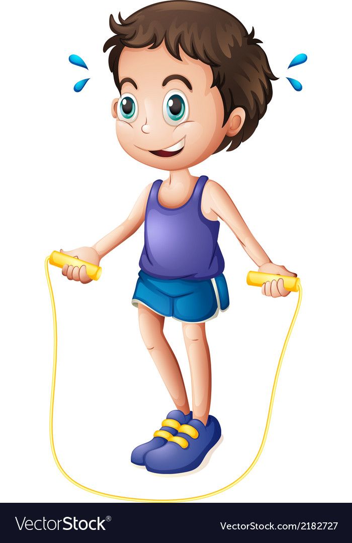 700x1080 A Young Man Playing With The Skipping Rope Vector Image