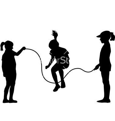 380x400 Children Silhouettes Jumping Rope Vector