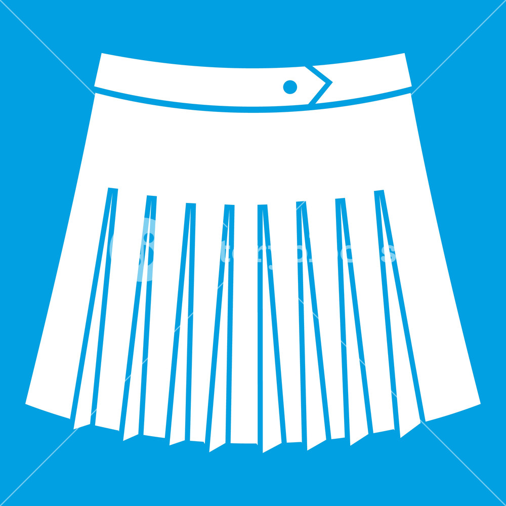 Tennis Female Skirt Icon White Isolated On Blue Background Vector 1000x1000 Tennis Female Skirt Icon White Isolated On Blue Background Vector