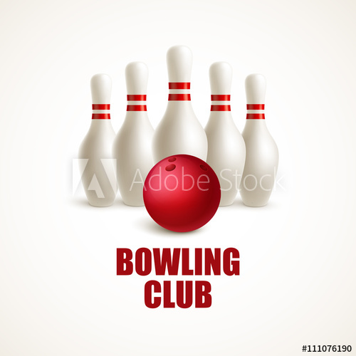 Red Bowling Ball And White Skittles Vector Illustration 500x500 Red Bowling Ball And White Skittles Vector Illustration