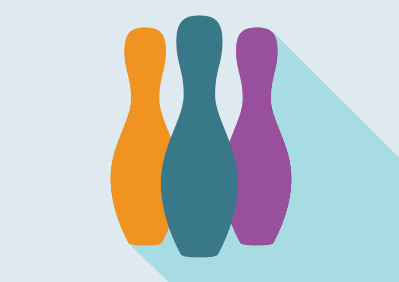 Three Bowling Skittles Flat Vector 800x566 Three Bowling Skittles Flat Vector