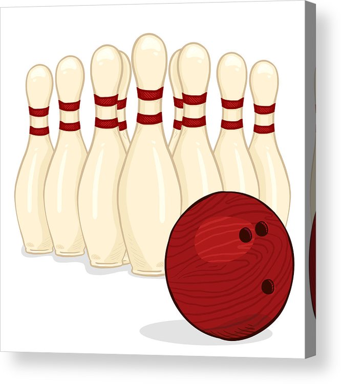 Vector Cartoon Set Of Bowling Skittles And Ball Acrylic Print 666x750 Vector Cartoon Set Of Bowling Skittles And Ball Acrylic Print