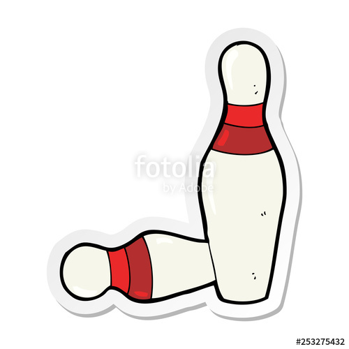 Sticker Of A Cartoon Ten Pin Bowling Skittles Stock Image 500x500 Sticker Of A Cartoon Ten Pin Bowling Skittles Stock Image