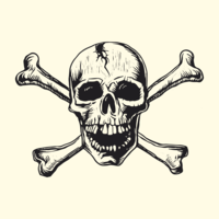 Skull And Bones Vector at Vectorified.com | Collection of Skull And ...