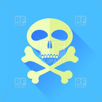 Skull And Bones On Blue Background Vector Image Of Signs, Symbols 400x400 Skull And Bones On Blue Background Vector Image Of Signs, Symbols