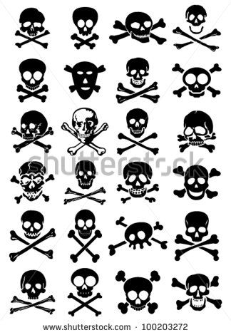 Skulls Crossbones Vector Collection In White Background 324x470 Skulls Crossbones Vector Collection In White Background