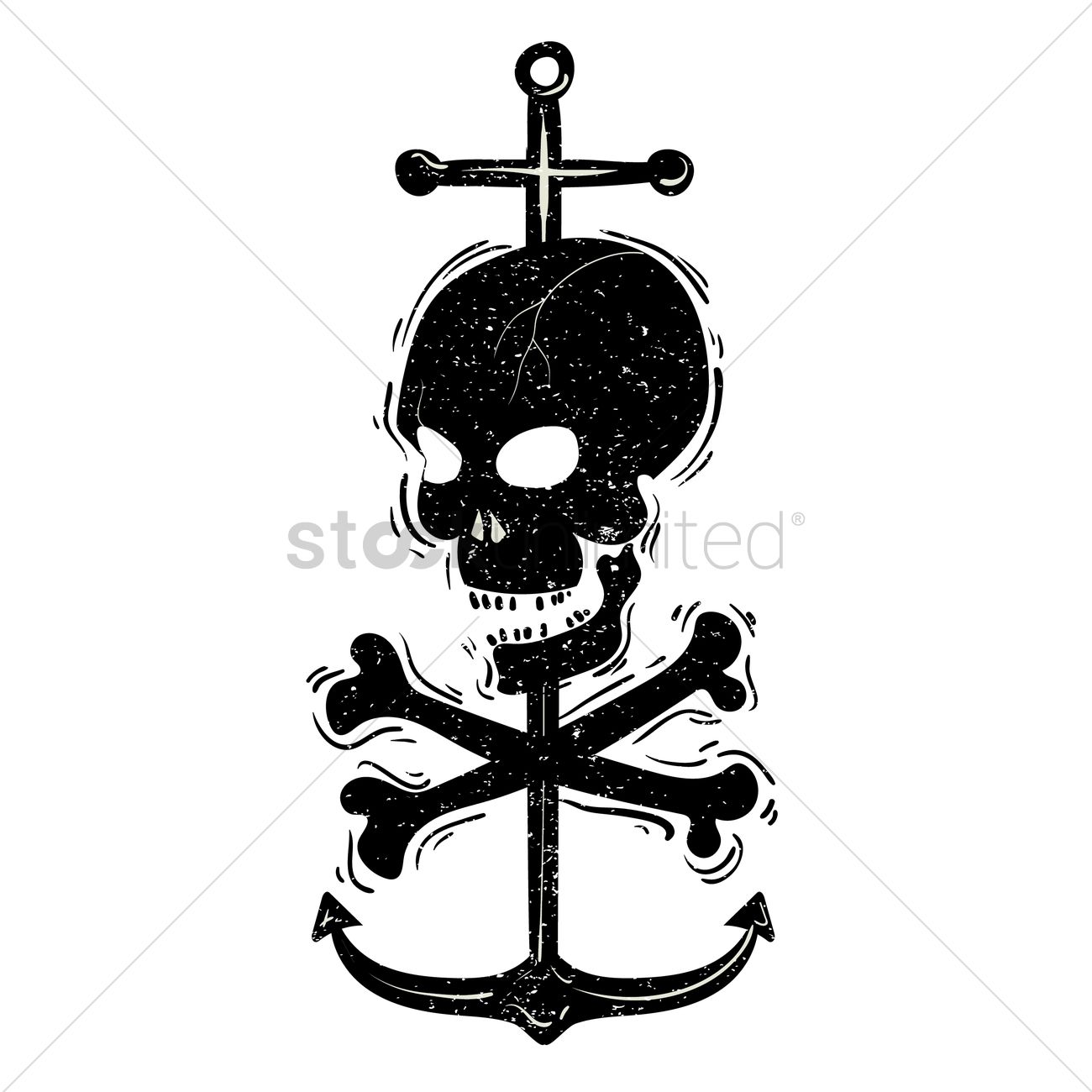 Skull, Crossbones And Anchor Vector Image 1300x1300 Skull, Crossbones And Anchor Vector Image