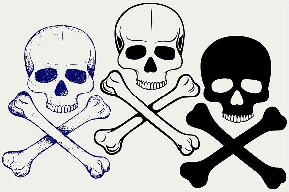 Human Skull And Crossbones Dxf 580x386 Human Skull And Crossbones Dxf