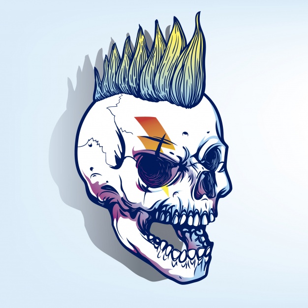 Punky Skull Background Vector Free Download 626x626 Punky Skull Background Vector Free Download