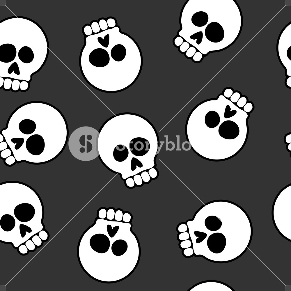 Skull Cartoon Seamless Pattern Background Vector Illustration 1000x1000 Skull Cartoon Seamless Pattern Background Vector Illustration