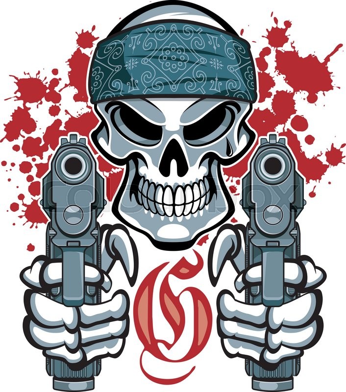 Gangster Skull With Bandana And Stock Vector Colourbox 706x800 Gangster Skull With Bandana And Stock Vector Colourbox