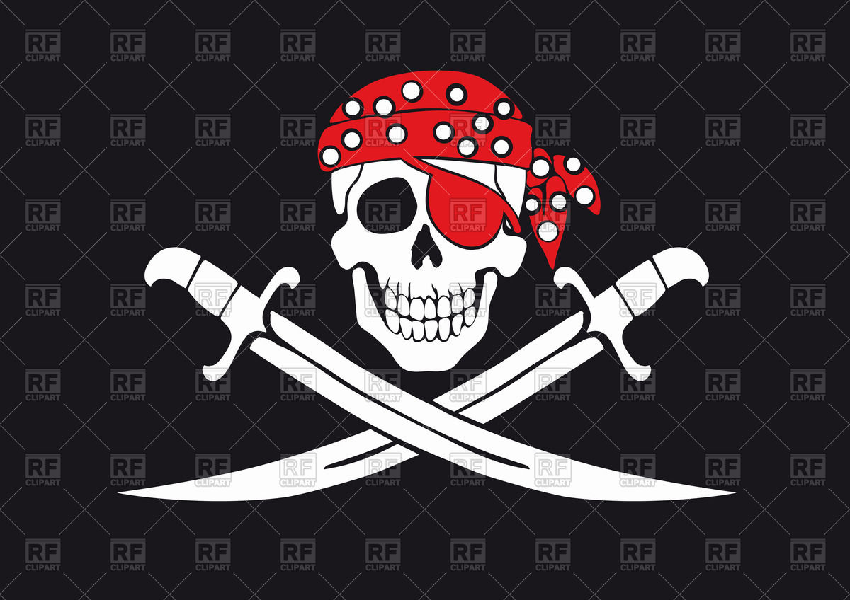 Pirate Flag With Skull In Bandana And Swords Vector Image Of Signs 1200x848 Pirate Flag With Skull In Bandana And Swords Vector Image Of Signs