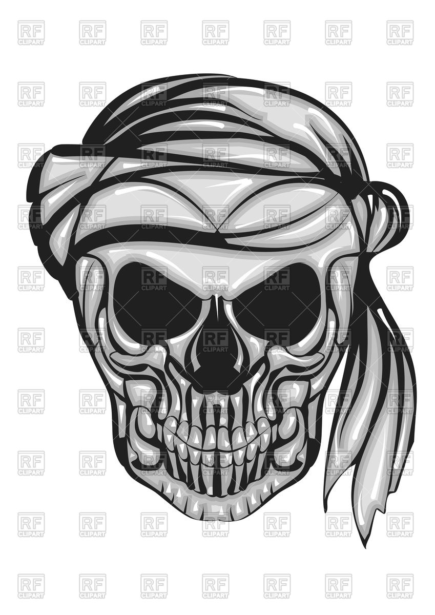 Skull With Bandana Vector Image Of Icons And Emblems Arkela 849x1200 Skull With Bandana Vector Image Of Icons And Emblems Arkela