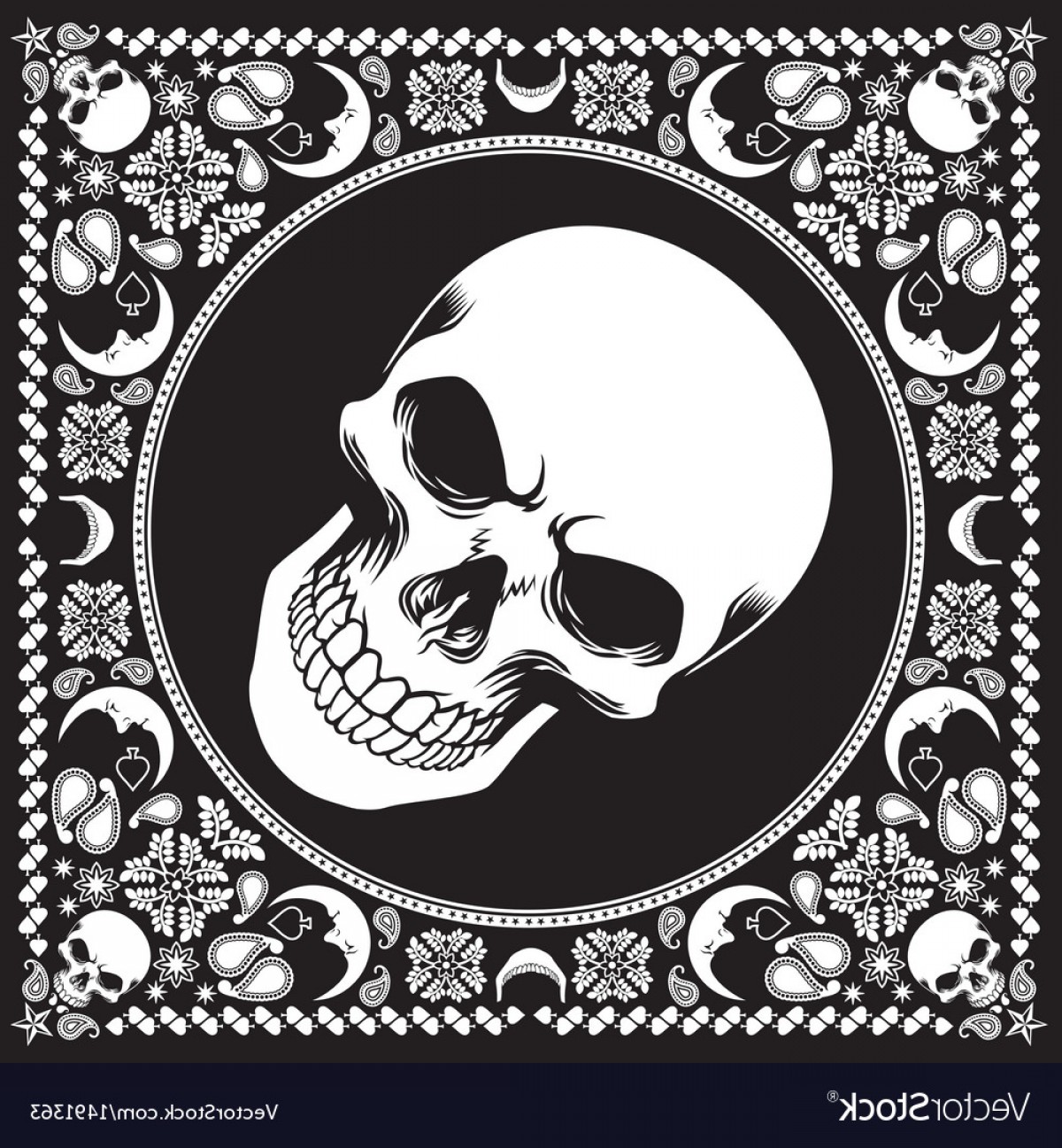 Bandana Pattern With Skull Vector Cqrecords 1200x1296 Bandana Pattern With Skull Vector Cqrecords