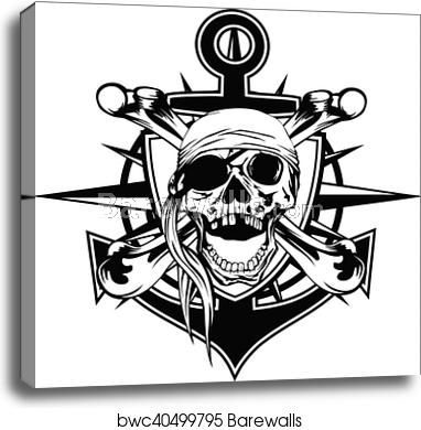 Emblem Skull Bandana, Canvas Print Barewalls Posters Prints 382x390 Emblem Skull Bandana, Canvas Print Barewalls Posters Prints