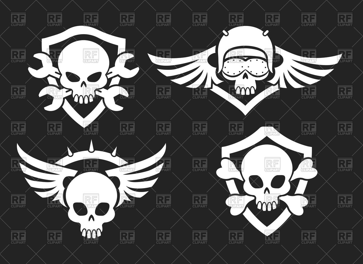 1200x873 Motorbike Riders Skull Signs Vector Image Of Icons And Emblems