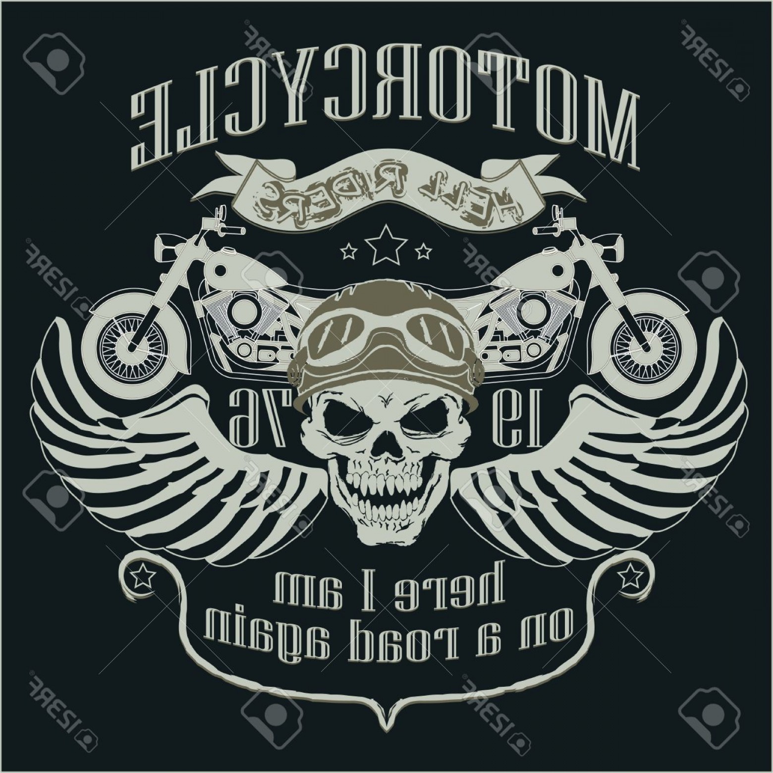 1560x1560 Photostock Vector Motorcycle Design Template Logo Skull Rider